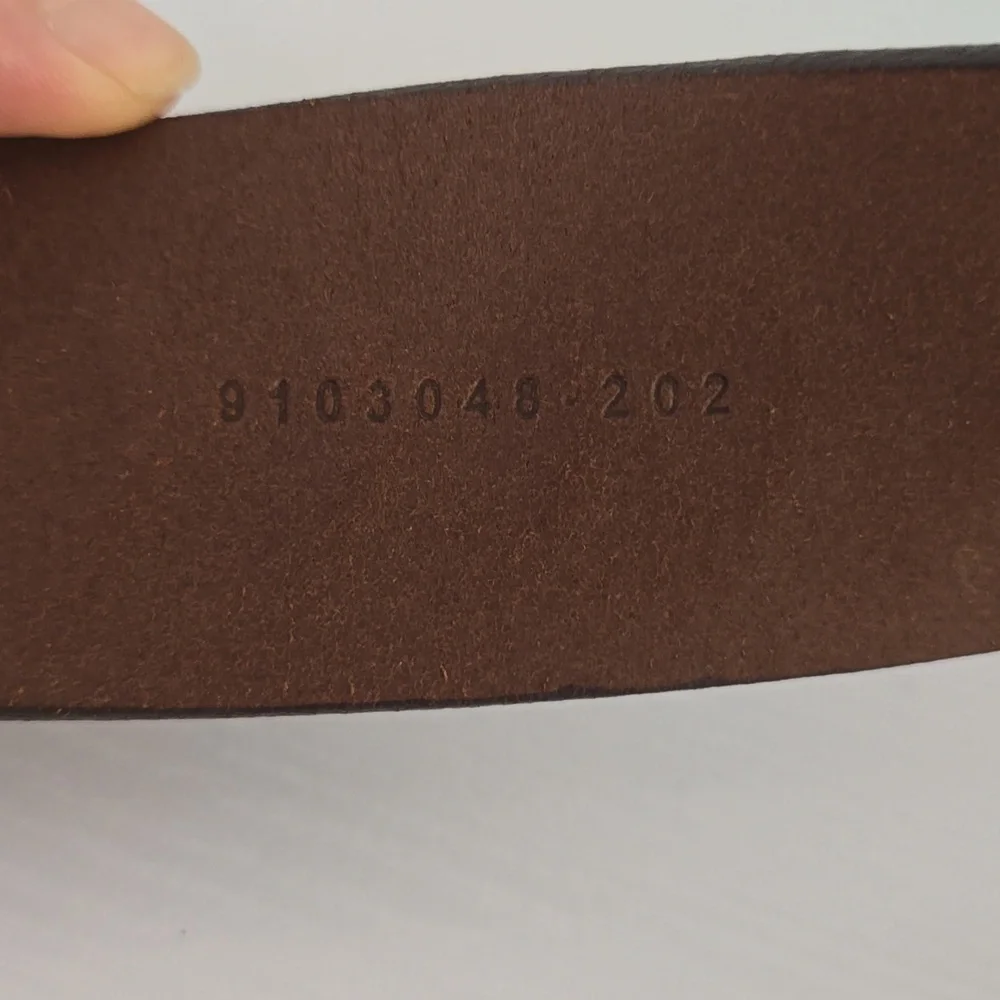 LAUREN Ralph Lauren Women's Tan Whipstitch Leather Belt Size L